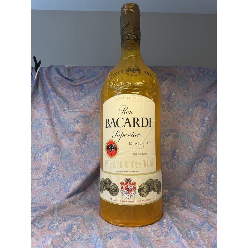 Vintage Bacardi Superior Gold Inflatable Bar Promo Display Rare